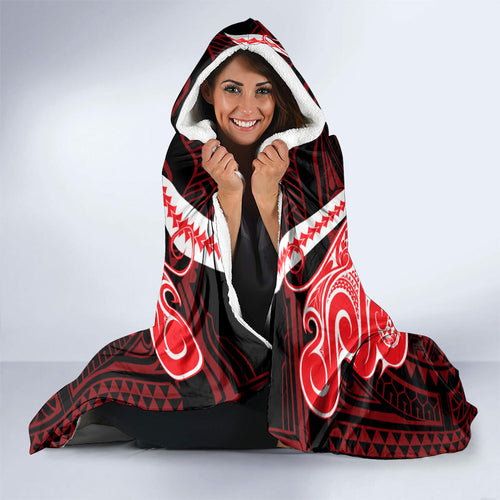 Custom Dolphins Hooded Blanket Dolphin Warrior Polynesia Islander Rugby Mascot