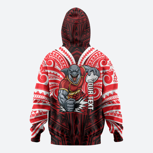 Custom Dolphins Hoodie Dolphin Warrior Polynesia Islander Rugby Mascot