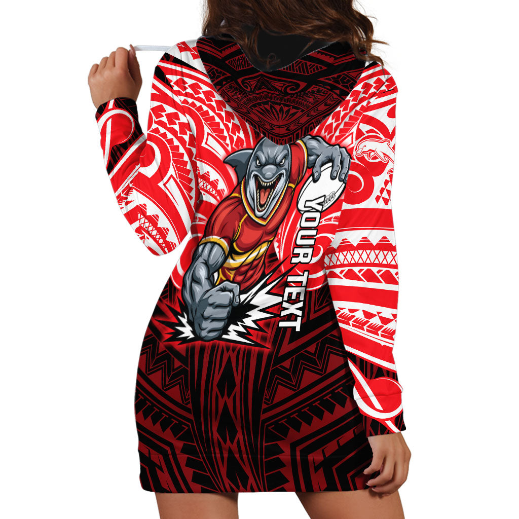 Custom Dolphins Hoodie Dress Dolphin Warrior Polynesia Islander Rugby Mascot