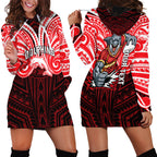 Custom Dolphins Hoodie Dress Dolphin Warrior Polynesia Islander Rugby Mascot
