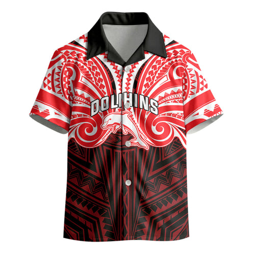 Custom Dolphins Kid Hawaiian Shirt Dolphin Warrior Polynesia Islander Rugby Mascot