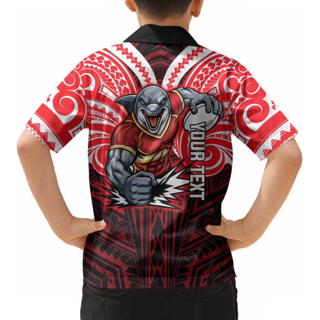 Custom Dolphins Kid Hawaiian Shirt Dolphin Warrior Polynesia Islander Rugby Mascot