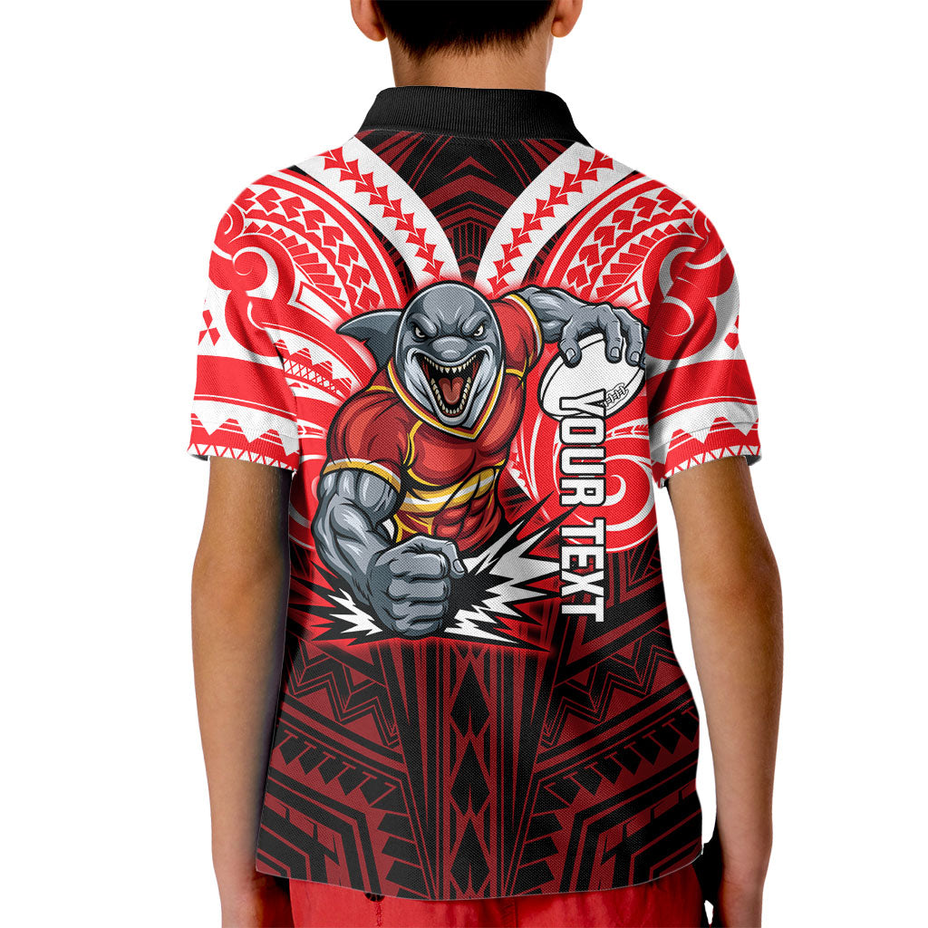 Custom Dolphins Kid Polo Shirt Dolphin Warrior Polynesia Islander Rugby Mascot