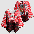 Custom Dolphins Kimono Sleeve Blouse Dolphin Warrior Polynesia Islander Rugby Mascot