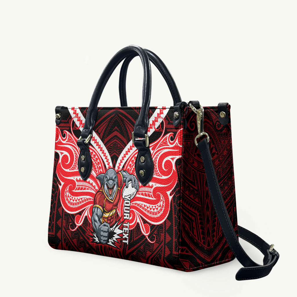 Custom Dolphins Leather Bag Dolphin Warrior Polynesia Islander Rugby Mascot