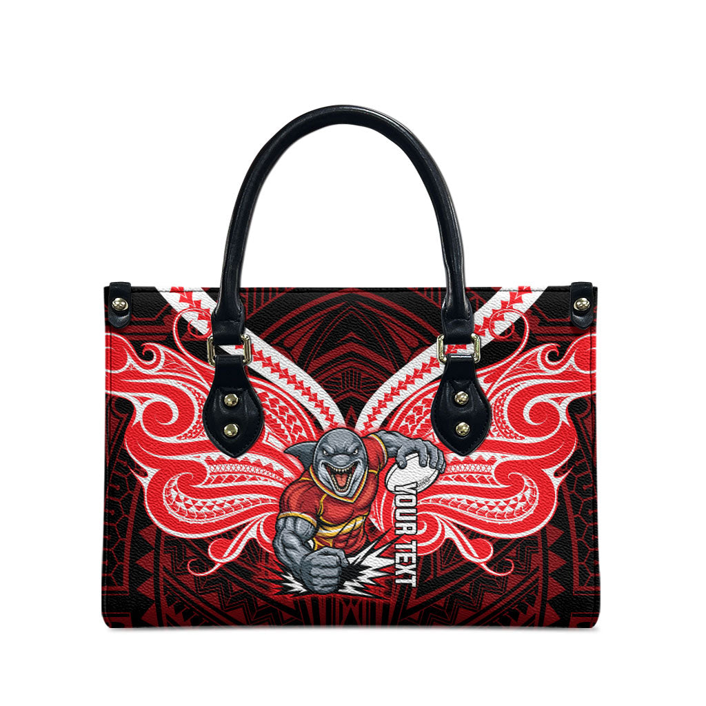Custom Dolphins Leather Bag Dolphin Warrior Polynesia Islander Rugby Mascot