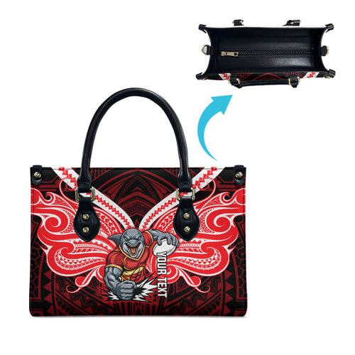Custom Dolphins Leather Bag Dolphin Warrior Polynesia Islander Rugby Mascot