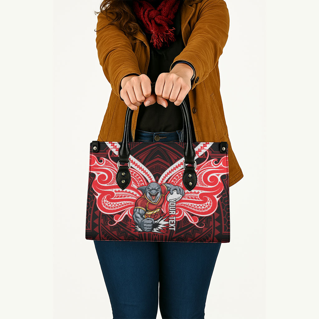 Custom Dolphins Leather Bag Dolphin Warrior Polynesia Islander Rugby Mascot