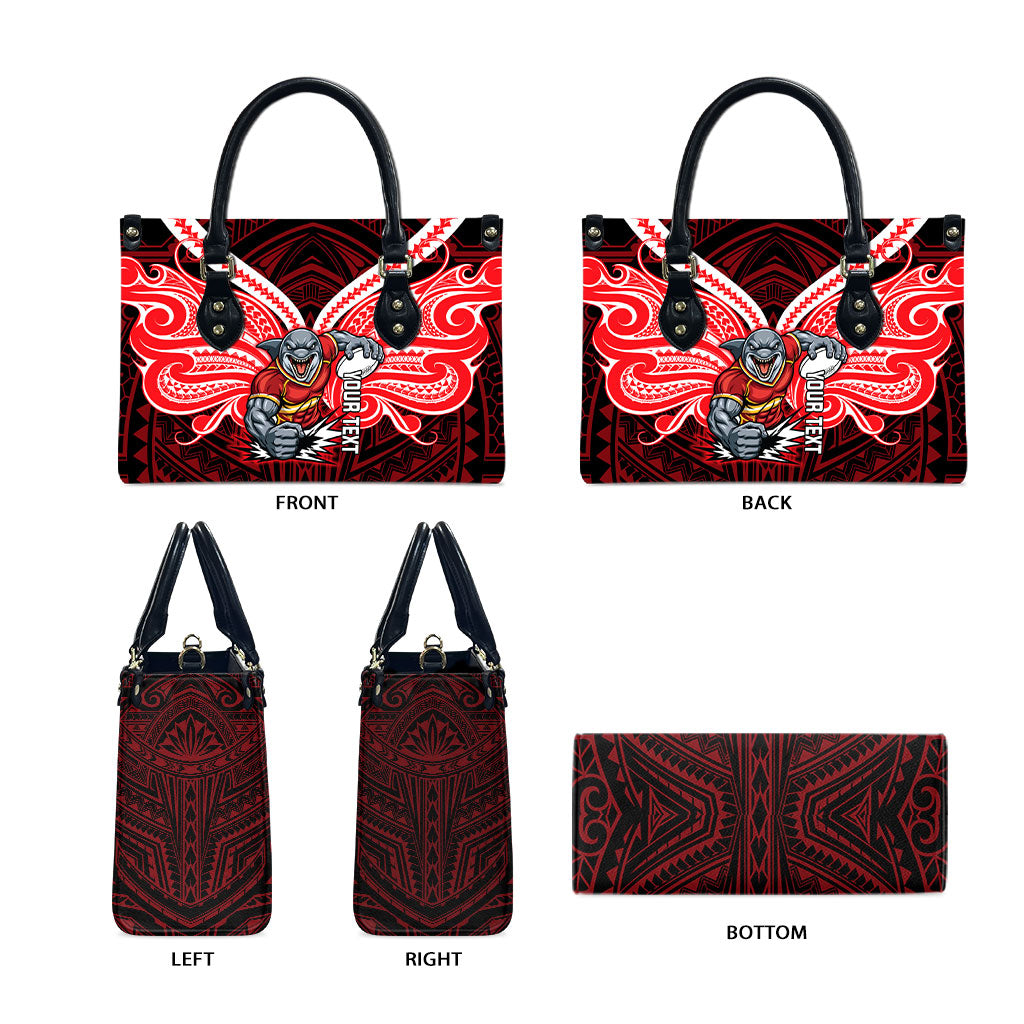 Custom Dolphins Leather Bag Dolphin Warrior Polynesia Islander Rugby Mascot