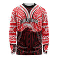 Custom Dolphins Long Sleeve Shirt Dolphin Warrior Polynesia Islander Rugby Mascot