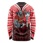 Custom Dolphins Long Sleeve Shirt Dolphin Warrior Polynesia Islander Rugby Mascot