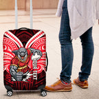 Custom Dolphins Luggage Cover Dolphin Warrior Polynesia Islander Rugby Mascot