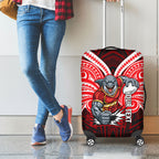 Custom Dolphins Luggage Cover Dolphin Warrior Polynesia Islander Rugby Mascot