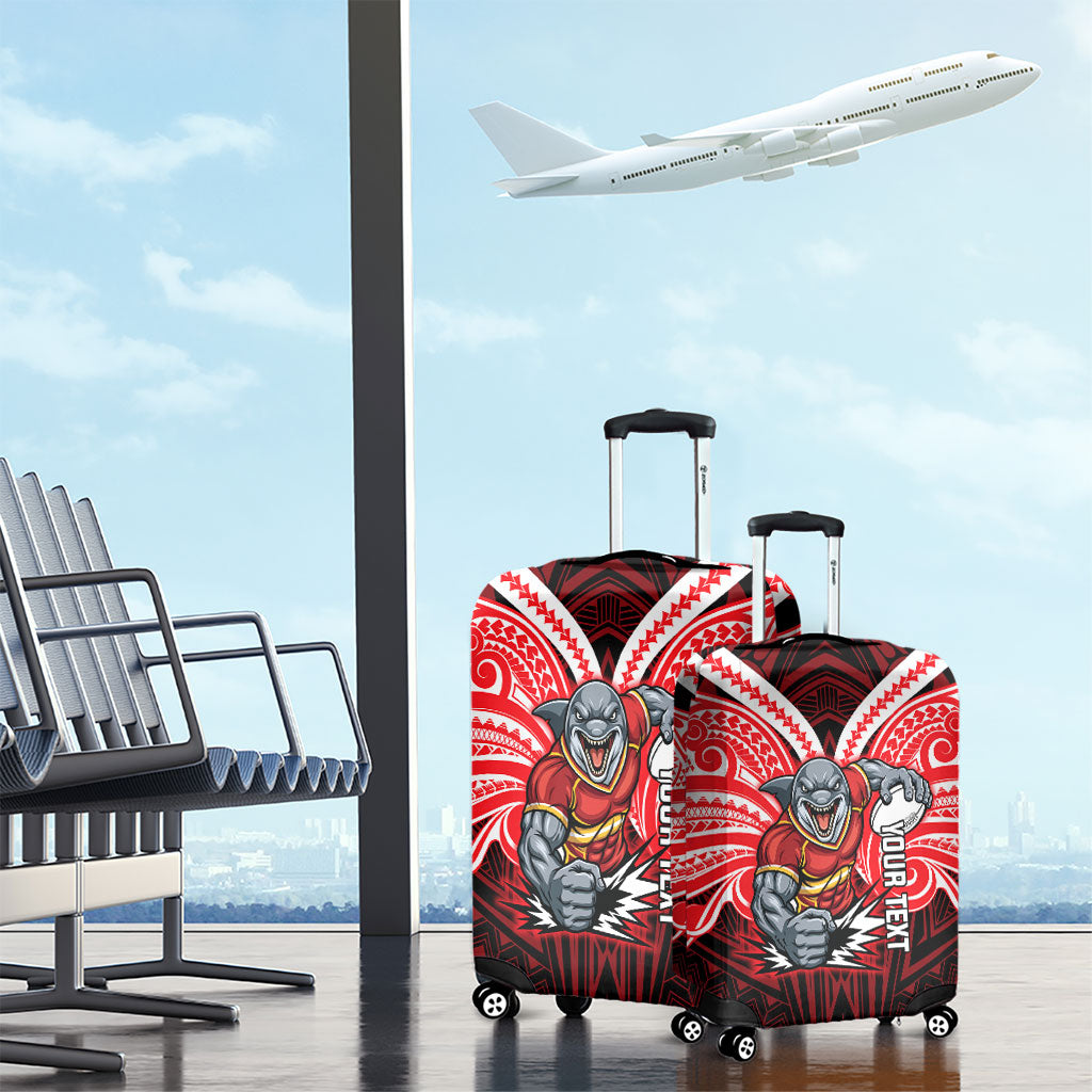 Custom Dolphins Luggage Cover Dolphin Warrior Polynesia Islander Rugby Mascot