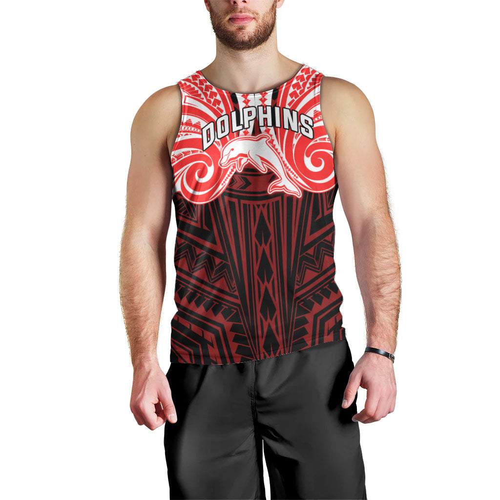 Custom Dolphins Men Tank Top Dolphin Warrior Polynesia Islander Rugby Mascot