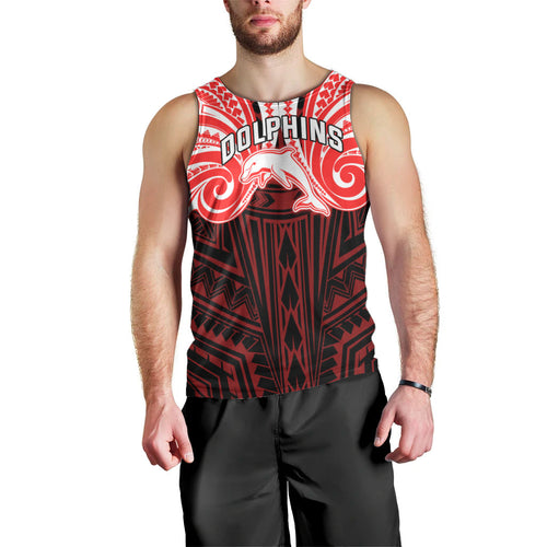 Custom Dolphins Men Tank Top Dolphin Warrior Polynesia Islander Rugby Mascot