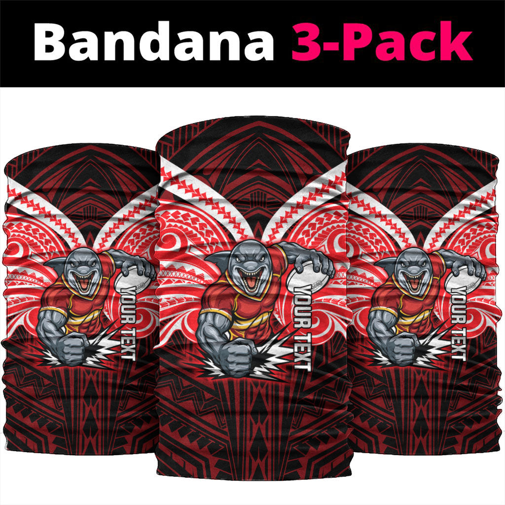 Custom Dolphins Neck Gaiter Dolphin Warrior Polynesia Islander Rugby Mascot