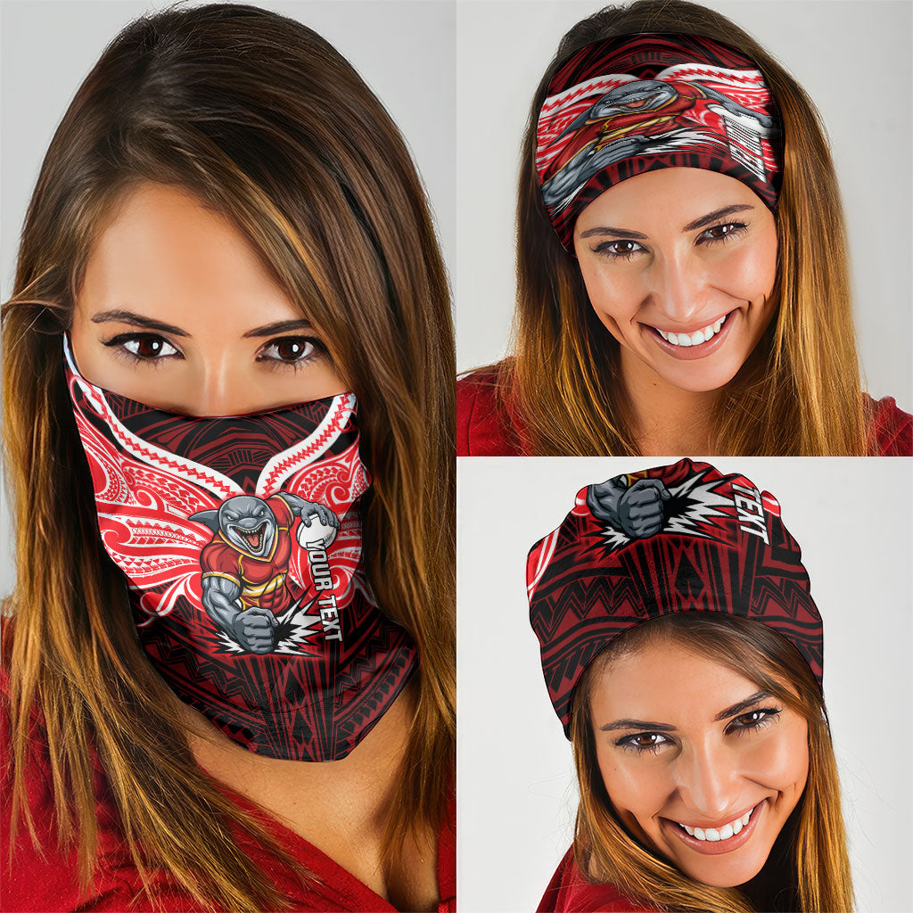 Custom Dolphins Neck Gaiter Dolphin Warrior Polynesia Islander Rugby Mascot