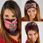 Custom Dolphins Neck Gaiter Dolphin Warrior Polynesia Islander Rugby Mascot