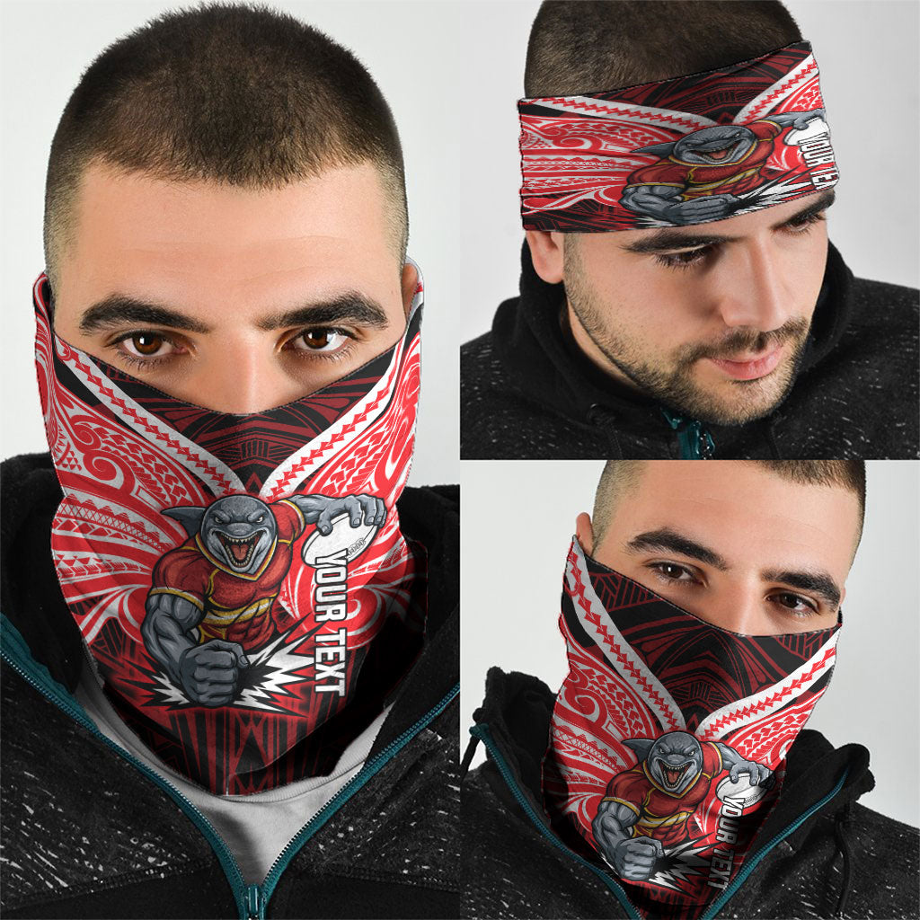 Custom Dolphins Neck Gaiter Dolphin Warrior Polynesia Islander Rugby Mascot