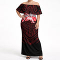 Custom Dolphins Off Shoulder Maxi Dress Dolphin Warrior Polynesia Islander Rugby Mascot
