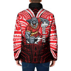 Custom Dolphins Padded Jacket Dolphin Warrior Polynesia Islander Rugby Mascot