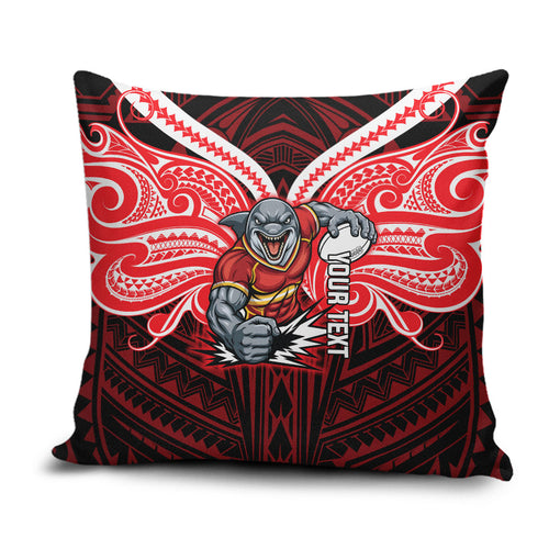 Custom Dolphins Pillow Cover Dolphin Warrior Polynesia Islander Rugby Mascot