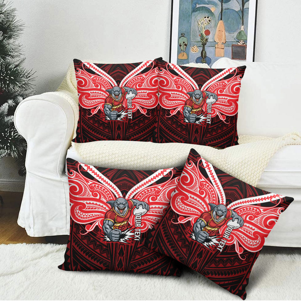 Custom Dolphins Pillow Cover Dolphin Warrior Polynesia Islander Rugby Mascot