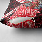 Custom Dolphins Pillow Cover Dolphin Warrior Polynesia Islander Rugby Mascot