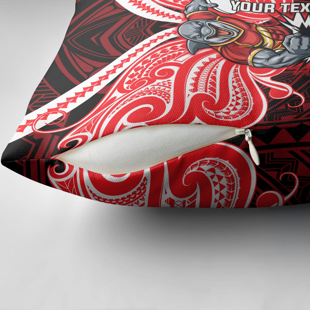 Custom Dolphins Pillow Cover Dolphin Warrior Polynesia Islander Rugby Mascot