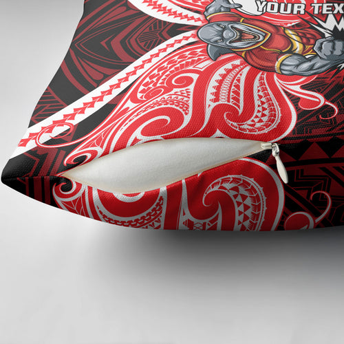 Custom Dolphins Pillow Cover Dolphin Warrior Polynesia Islander Rugby Mascot