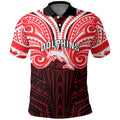 Custom Dolphins Polo Shirt Dolphin Warrior Polynesia Islander Rugby Mascot