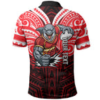 Custom Dolphins Polo Shirt Dolphin Warrior Polynesia Islander Rugby Mascot