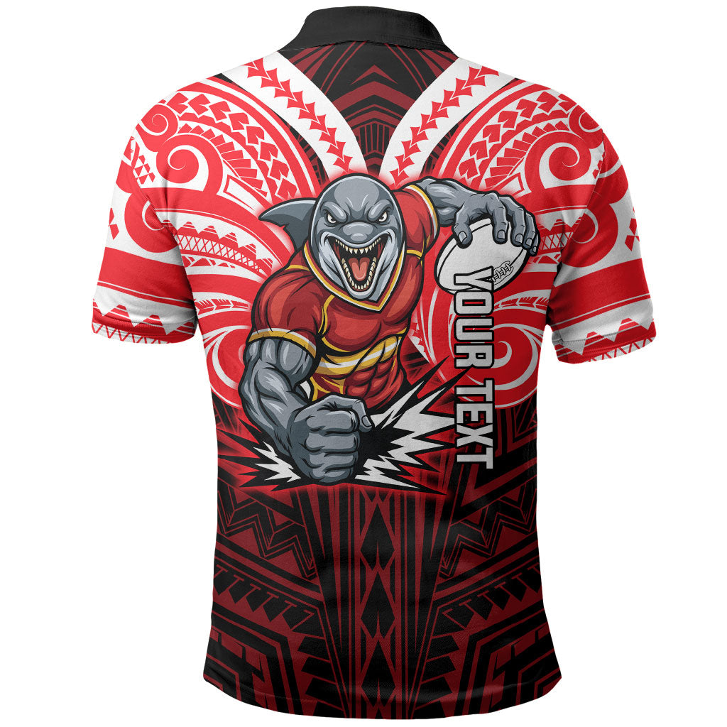 Custom Dolphins Polo Shirt Dolphin Warrior Polynesia Islander Rugby Mascot