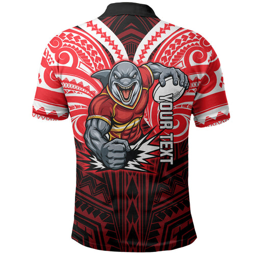 Custom Dolphins Polo Shirt Dolphin Warrior Polynesia Islander Rugby Mascot