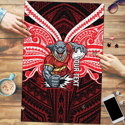 Custom Dolphins Puzzle Dolphin Warrior Polynesia Islander Rugby Mascot