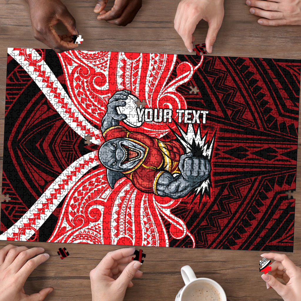 Custom Dolphins Puzzle Dolphin Warrior Polynesia Islander Rugby Mascot