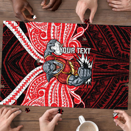 Custom Dolphins Puzzle Dolphin Warrior Polynesia Islander Rugby Mascot