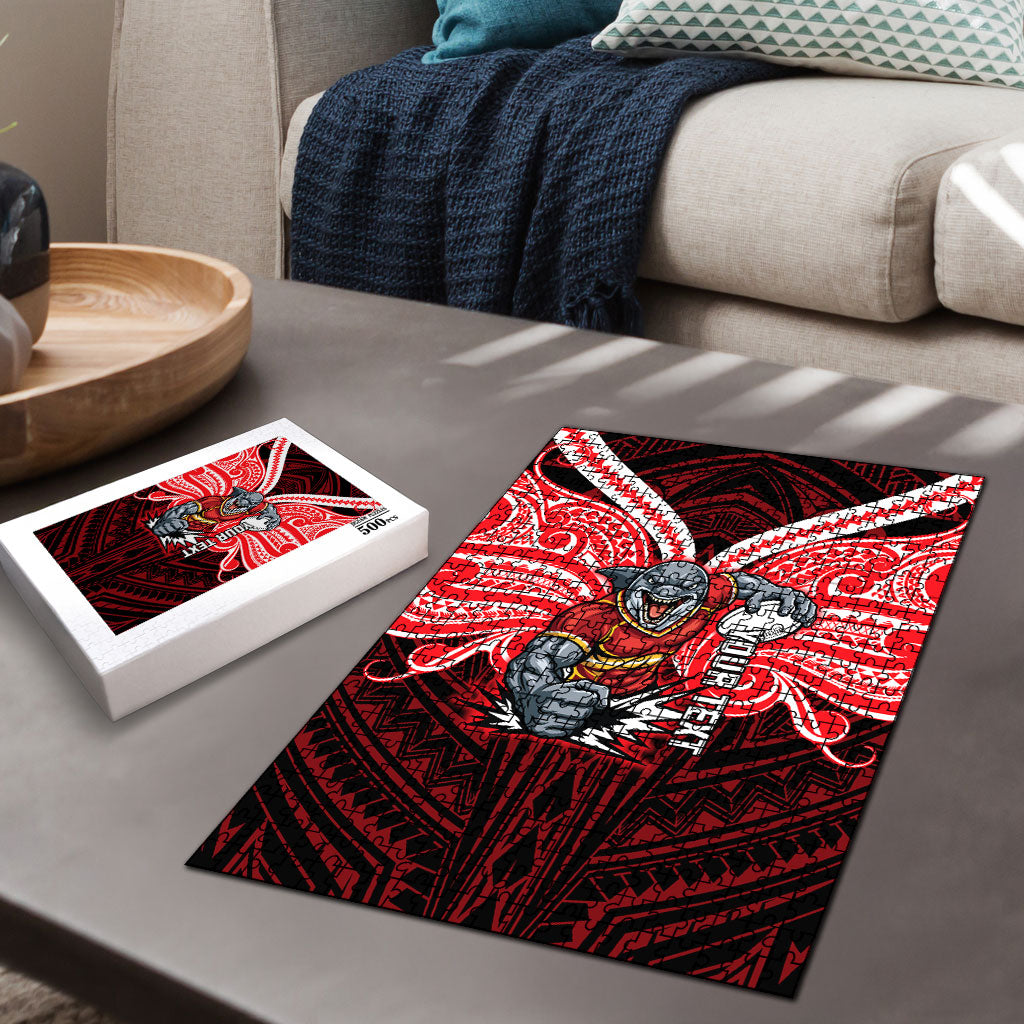 Custom Dolphins Puzzle Dolphin Warrior Polynesia Islander Rugby Mascot