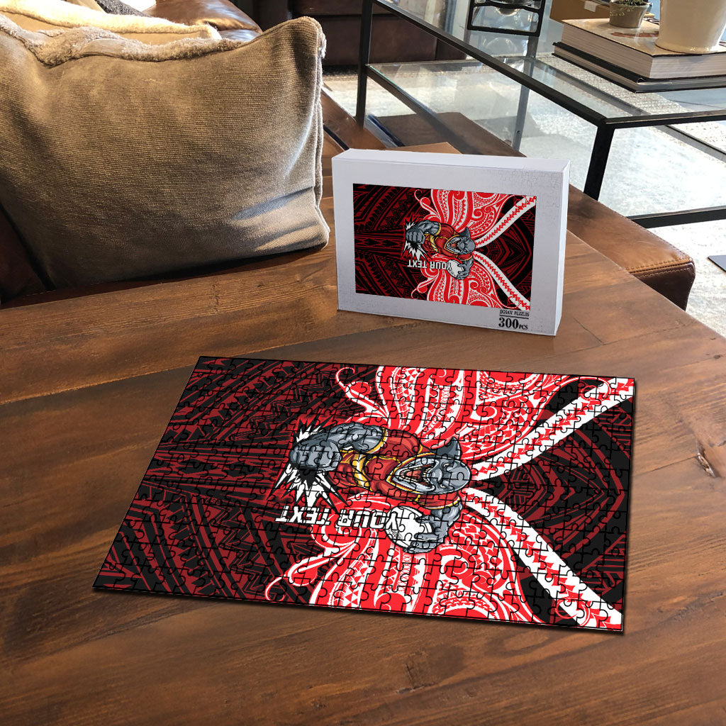Custom Dolphins Puzzle Dolphin Warrior Polynesia Islander Rugby Mascot