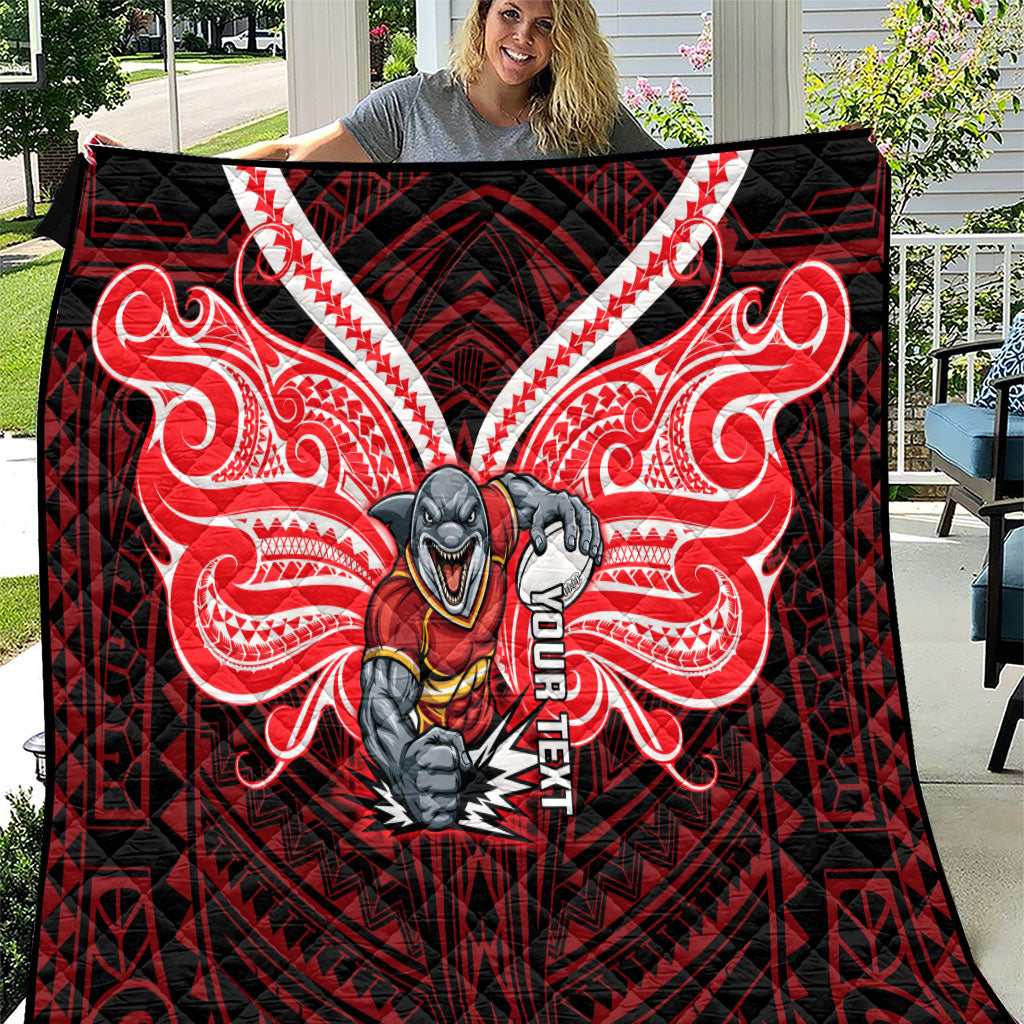 Custom Dolphins Quilt Dolphin Warrior Polynesia Islander Rugby Mascot