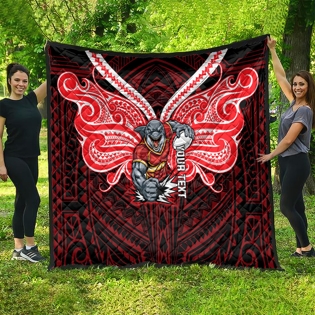 Custom Dolphins Quilt Dolphin Warrior Polynesia Islander Rugby Mascot