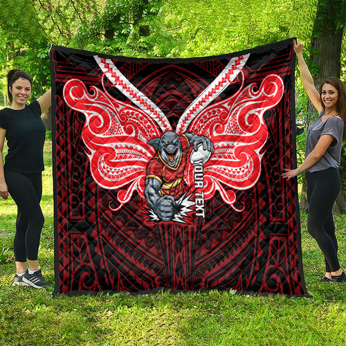 Custom Dolphins Quilt Dolphin Warrior Polynesia Islander Rugby Mascot