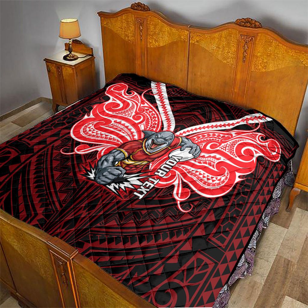 Custom Dolphins Quilt Dolphin Warrior Polynesia Islander Rugby Mascot
