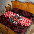 Custom Dolphins Quilt Bed Set Dolphin Warrior Polynesia Islander Rugby Mascot