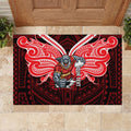 Custom Dolphins Rubber Doormat Dolphin Warrior Polynesia Islander Rugby Mascot