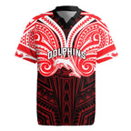 Custom Dolphins Rugby Jersey Dolphin Warrior Polynesia Islander Rugby Mascot