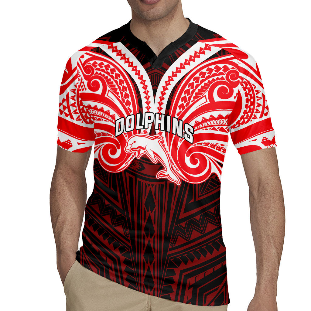 Custom Dolphins Rugby Jersey Dolphin Warrior Polynesia Islander Rugby Mascot