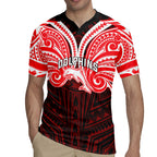 Custom Dolphins Rugby Jersey Dolphin Warrior Polynesia Islander Rugby Mascot