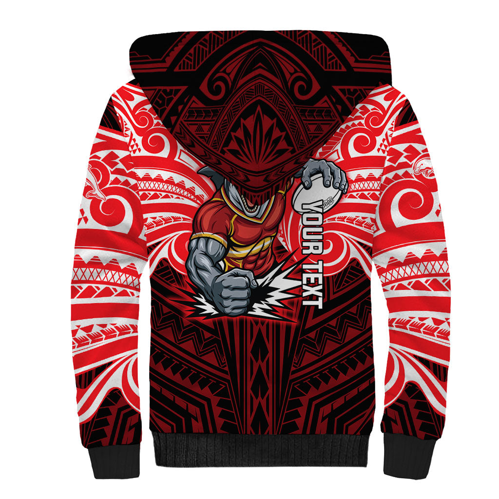 Custom Dolphins Sherpa Hoodie Dolphin Warrior Polynesia Islander Rugby Mascot